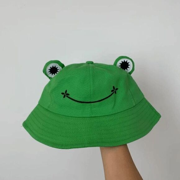 Frog Bucket Sun Wide Brim Fun Hat for Children Girls or Boys - Picture 5 of 7
